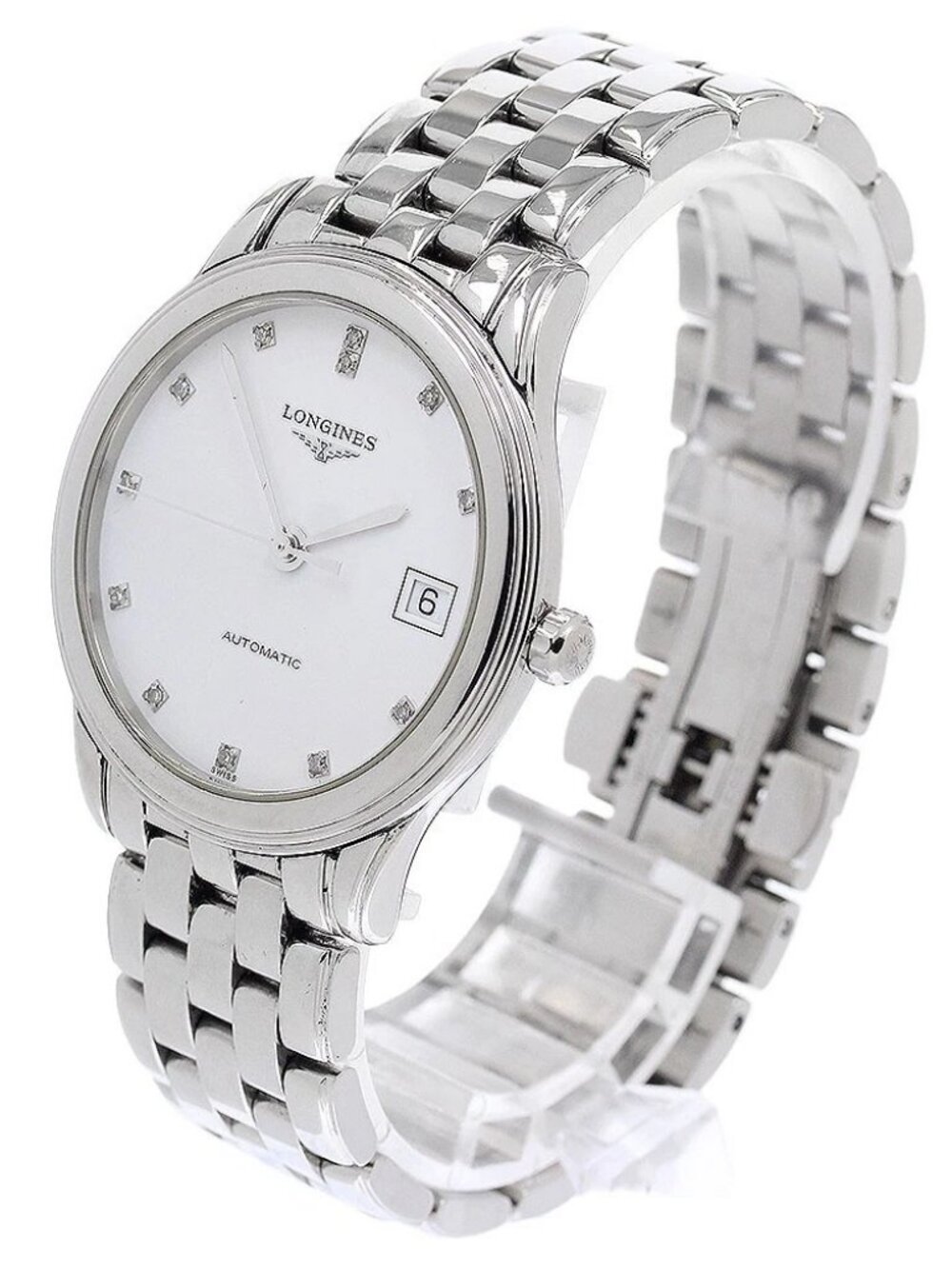 LONGINES Flagship L4.774.4 Date 12P diamond white Dial Automatic Men's_942755